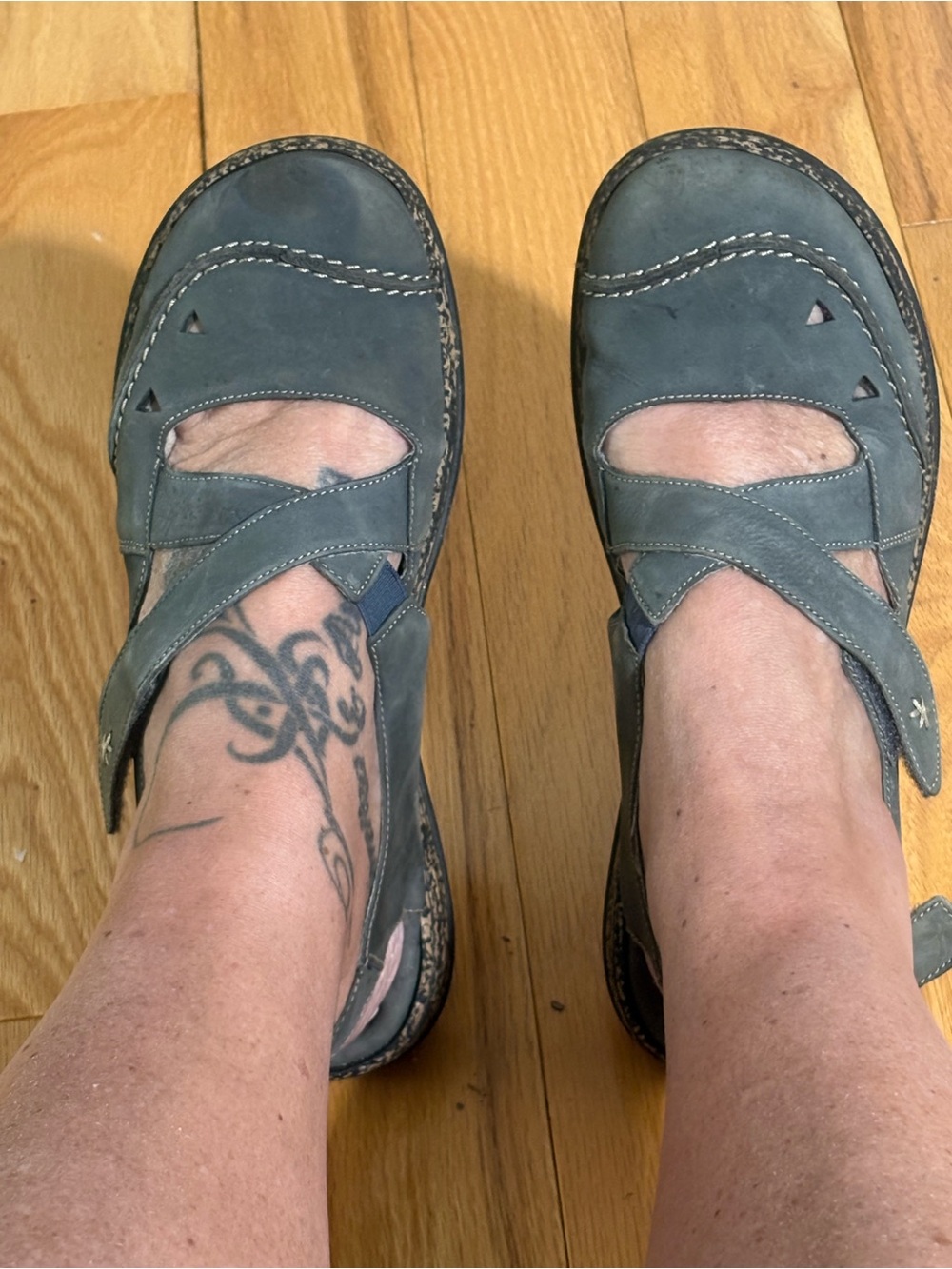 Reiker Blue-Gray Mary Jane Casual Shoes